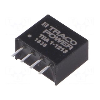 Converter: DC/DC | 1W | Uin: 10.8÷13.2V | Uout: 15VDC | Iout: 65mA | SIP4