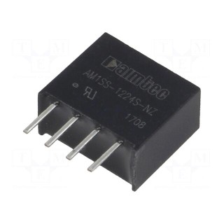Converter: DC/DC | 1W | Uin: 10.8÷13.2V | Uout: 24VDC | Iout: 42mA | SIP4