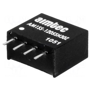 Converter: DC/DC | 1W | Uin: 10.8÷13.2V | 5VDC | Iout: 200mA | SIP4 | 1.5g