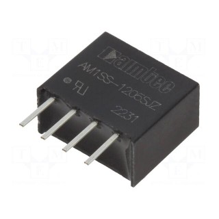 Converter: DC/DC | 1W | Uin: 10.8÷13.2V | Uout: 5VDC | Iout: 200mA | SIP4