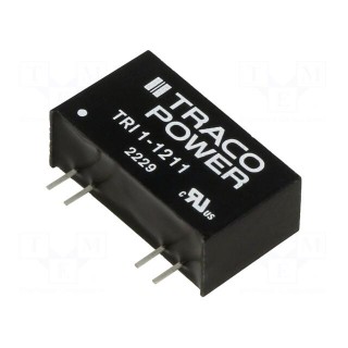 Converter: DC/DC | 1W | Uin: 10.8÷13.2V | Uout: 5VDC | Iout: 200mA | SIP8