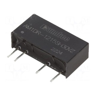 Converter: DC/DC | 1W | Uin: 11.4÷12.6V | Uout: 15VDC | Iout: 67mA | SIP7