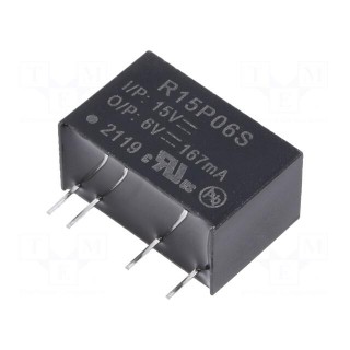 Converter: DC/DC | 1W | Uin: 13.5÷16.5V | Uout: 6VDC | Iout: 167mA | SIP7