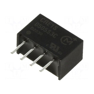 Converter: DC/DC | 1W | Uin: 2.97÷3.63V | Uout: 5VDC | Iout: 200mA | SIP