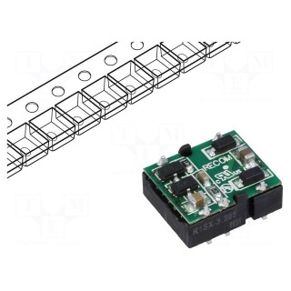 Converter: DC/DC | 1W | Uin: 2.97÷3.63V | Uout: 5VDC | Iout: 200mA | SMD