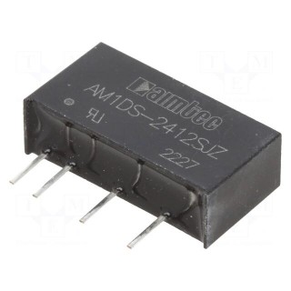 Converter: DC/DC | 1W | Uin: 21.6÷26.4V | Uout: 12VDC | Iout: 83mA | SIP7