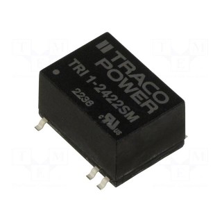 Converter: DC/DC | 1W | Uin: 21.6÷26.4V | Uout: 12VDC | Uout2: -12VDC