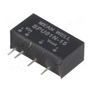 Converter: DC/DC | 1W | Uin: 21.6÷26.4V | Uout: 15VDC | Iout: 0÷67mA