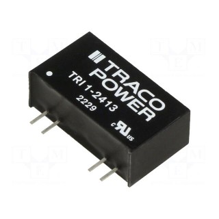 Converter: DC/DC | 1W | Uin: 21.6÷26.4V | Uout: 15VDC | Iout: 68mA | SIP8