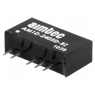 Converter: DC/DC | 1W | Uin: 21.6÷26.4V | Uout: 5VDC | Uout2: -5VDC | SIP7