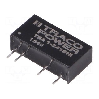 Converter: DC/DC | 1W | Uin: 21.6÷26.4V | Uout: 9VDC | Iout: 111mA | SIP7