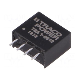 Converter: DC/DC | 1W | Uin: 4.5÷5.5V | Uout: 12VDC | Iout: 80mA | SIP4