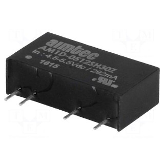 Converter: DC/DC | 1W | Uin: 4.5÷5.5V | 12VDC | Iout: 83mA | SIP7 | 4.2g