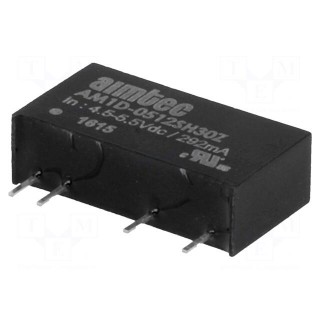Converter: DC/DC | 1W | Uin: 4.5÷5.5V | Uout: 12VDC | Iout: 83mA | SIP7