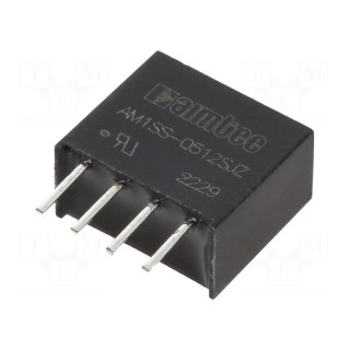 Converter: DC/DC | 1W | Uin: 4.5÷5.5V | Uout: 12VDC | Iout: 84mA | SIP4