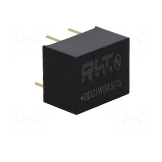 Converter: DC/DC | 1W | Uin: 4.5÷5.5V | 15VDC | DIP8 | Efficiency: 75%