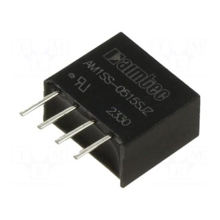 Converter: DC/DC | 1W | Uin: 4.5÷5.5V | Uout: 15VDC | Iout: 67mA | SIP4