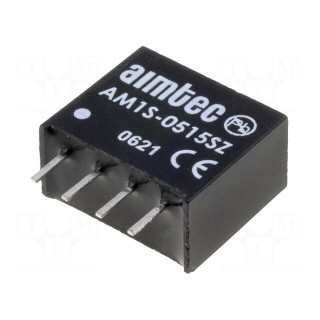 Converter: DC/DC | 1W | Uin: 4.5÷5.5V | Uout: 15VDC | Iout: 67mA | SIP4