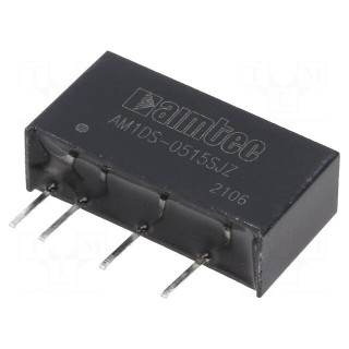Converter: DC/DC | 1W | Uin: 4.5÷5.5V | Uout: 15VDC | Iout: 67mA | SIP7
