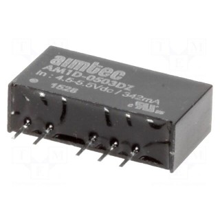 Converter: DC/DC | 1W | Uin: 4.5÷5.5V | Uout: 3.3VDC | Iout: 300mA | SIP7