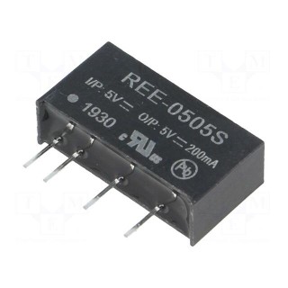 Converter: DC/DC | 1W | Uin: 4.5÷5.5V | Uout: 5VDC | Iout: 200mA | SIP7