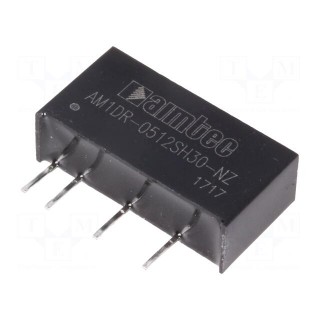 Converter: DC/DC | 1W | Uin: 4.75÷5.25V | 12VDC | Iout: 83mA | SIP7 | 2.1g