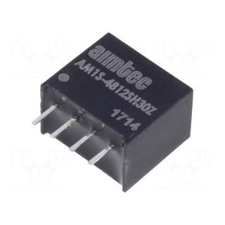 Converter: DC/DC | 1W | Uin: 43.2÷52.8V | 12VDC | Iout: 83mA | SIP4 | 1.8g