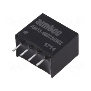 Converter: DC/DC | 1W | Uin: 43.2÷52.8V | 7.2VDC | Iout: 139mA | SIP4