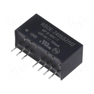 Converter: DC/DC | 1W | Uin: 9÷36V | Uout: 5VDC | Iout: 200mA | SIP8