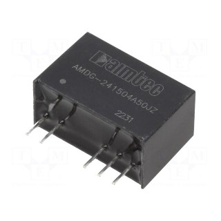 Converter: DC/DC | 2.28W | Uin: 21.6÷26.4V | Uout: 15VDC | Uout2: -4VDC