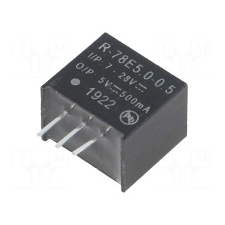 Converter: DC/DC | 2.5W | Uin: 7÷28V | Uout: 5VDC | Iout: 500mA | SIP3