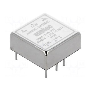 Converter: DC/DC | 20W | Uin: 18÷36V | Uout: 15VDC | Uout2: -15VDC | 1"x1"