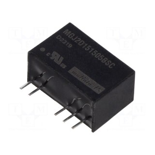 Converter: DC/DC | 2W | Uin: 15V | Uout: 15VDC | Uout2: -5VDC | Iout: 80mA