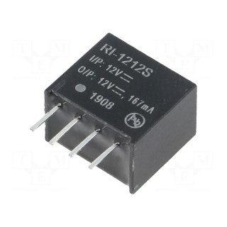 Converter: DC/DC | 2W | Uin: 10.8÷13.2V | Uout: 12VDC | Iout: 167mA | SIP4