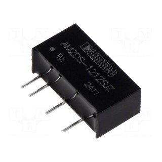 Converter: DC/DC | 2W | Uin: 10.8÷13.2V | Uout: 12VDC | Iout: 167mA | SIP7