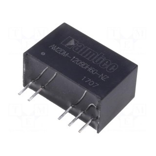 Converter: DC/DC | 2W | Uin: 10.8÷13.2V | Uout: 9VDC | Uout2: -9VDC | SIP7