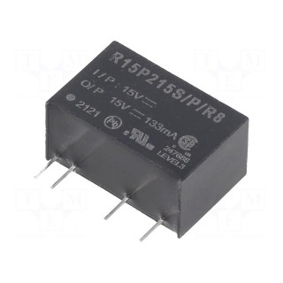 Converter: DC/DC | 2W | Uin: 13.5÷16.5V | Uout: 15VDC | Iout: 133mA | SIP7