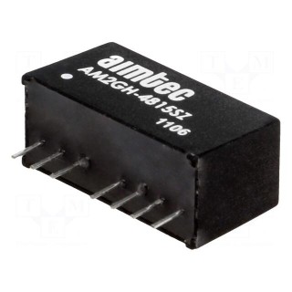 Converter: DC/DC | 2W | Uin: 18÷75V | Uout: 15VDC | Iout: 133mA | SIP8