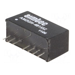 Converter: DC/DC | 2W | Uin: 18÷75V | Uout: 15VDC | Iout: 133mA | SIP8