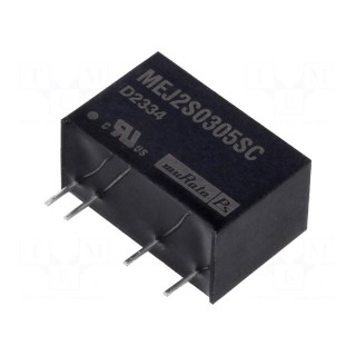 Converter: DC/DC | 2W | Uin: 2.97÷3.63V | Uout: 5VDC | Iout: 400mA | SIP