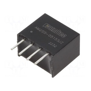 Converter: DC/DC | 2W | Uin: 4.5÷5.5V | Uout: 15VDC | Iout: 133mA | SIP4