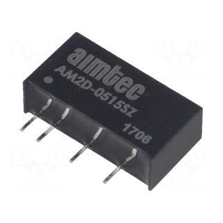 Converter: DC/DC | 2W | Uin: 4.5÷5.5V | 15VDC | Iout: 134mA | SIP7 | 2.5g