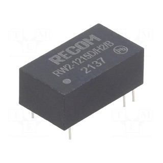 Converter: DC/DC | 2W | Uin: 9÷18V | Uout: 15VDC | Uout2: -15VDC | DIP16