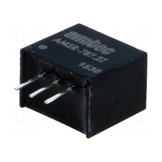 Converter: DC/DC | 3.6W | Uin: 9÷34V | Uout: 7.2VDC | Iout: 500mA | SIP3