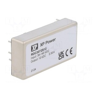 Converter: DC/DC | 30W | Uin: 36÷140V | Uout: 12VDC | Iout: 2.5A | 270kHz