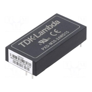 Converter: DC/DC | 30W | Uin: 9÷36V | Uout: 15VDC | Uout2: -15VDC | THT