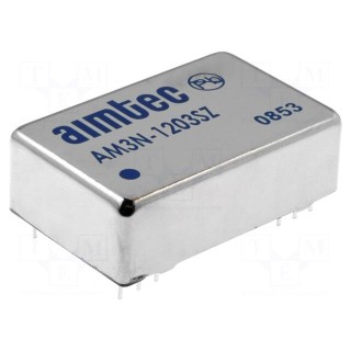 Converter: DC/DC | 3W | Uin: 10.8÷13.2V | 3.3VDC | Iout: 600mA | DIP24