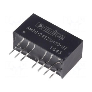 Converter: DC/DC | 3W | Uin: 18÷36V | 12VDC | Iout: 250mA | SIP8 | 4.9g