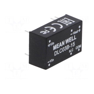 Converter: DC/DC | 3W | Uin: 18÷36V | Uout: 15VDC | Uout2: -15VDC | DIP16