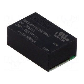 Converter: DC/DC | 3W | Uin: 24V | Uout: 15VDC | Uout2: -3VDC | Iout: 100mA
